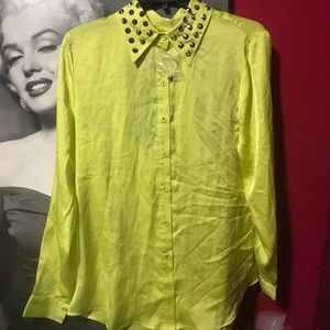 NEON Yellow button down shirt ⚡️✨